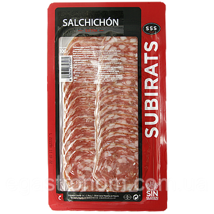 Ковбаса нарізка салчісон Субіратс Subirats salchichon 100g 15шт/ящ (Код: 00-00012522), фото 1