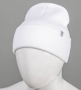 Кашемірова шапка з відворотом (С2305), Молочний