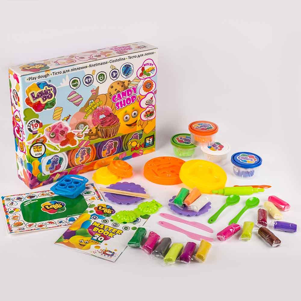 Набір тіста для ліплення Майстерня солодощів ТМ Lovin'Do 11017 Candy Shop 3D формочки посуд пластилін Ловін До, фото 1