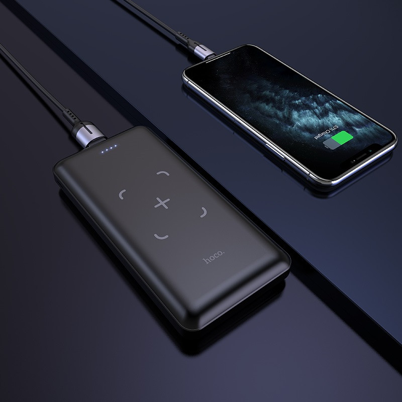 HOCO J50 Surf Wireless charging 10000mAh Black Универсальная батарея Li-Pol От USB Type-C micro