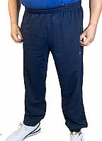 Штаны,брюки спортивные для полних мужчин ,трикотаж, XL(52), синий,черный