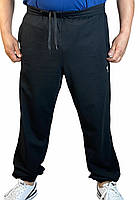 Штаны,брюки спортивные для полних мужчин ,трикотаж, L(50), синий,черный
