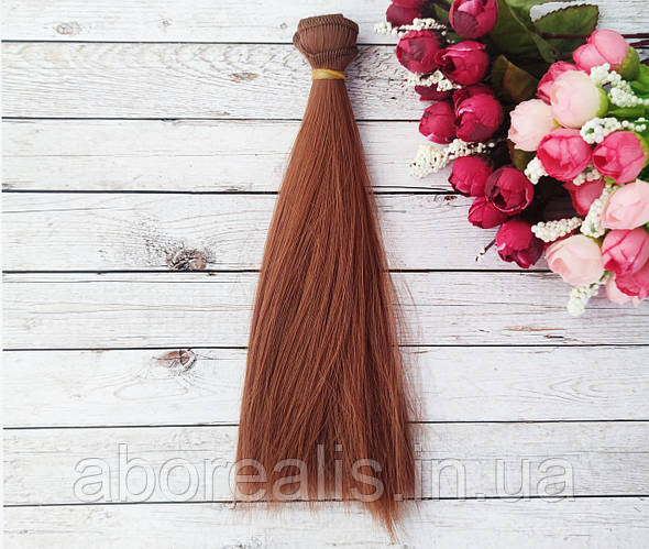 Купить Волосы для куклы прямые 20 см, золотисто-каштановый, цена 112 ...