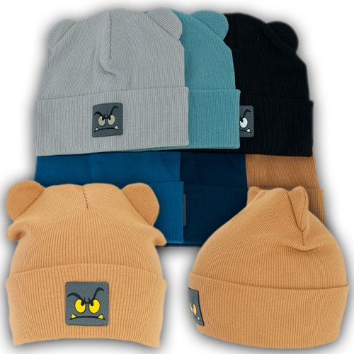 ОПТ Подвійна трикотажна шапка з закотом, р. 48-54 (5 шт./набір), фото 1