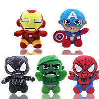 Мягкая игрушка "Марвел Супер-герой" - мягкая игрушка Avengers Union Legend (игрушка для мальчика, подарок) Капитан Марвел, Черный