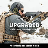 ZOHAN EM054 Електронний шумозаглушувальний навушник для захисту вух від стрільби Green Зелений. Оригінал із USA., фото 6