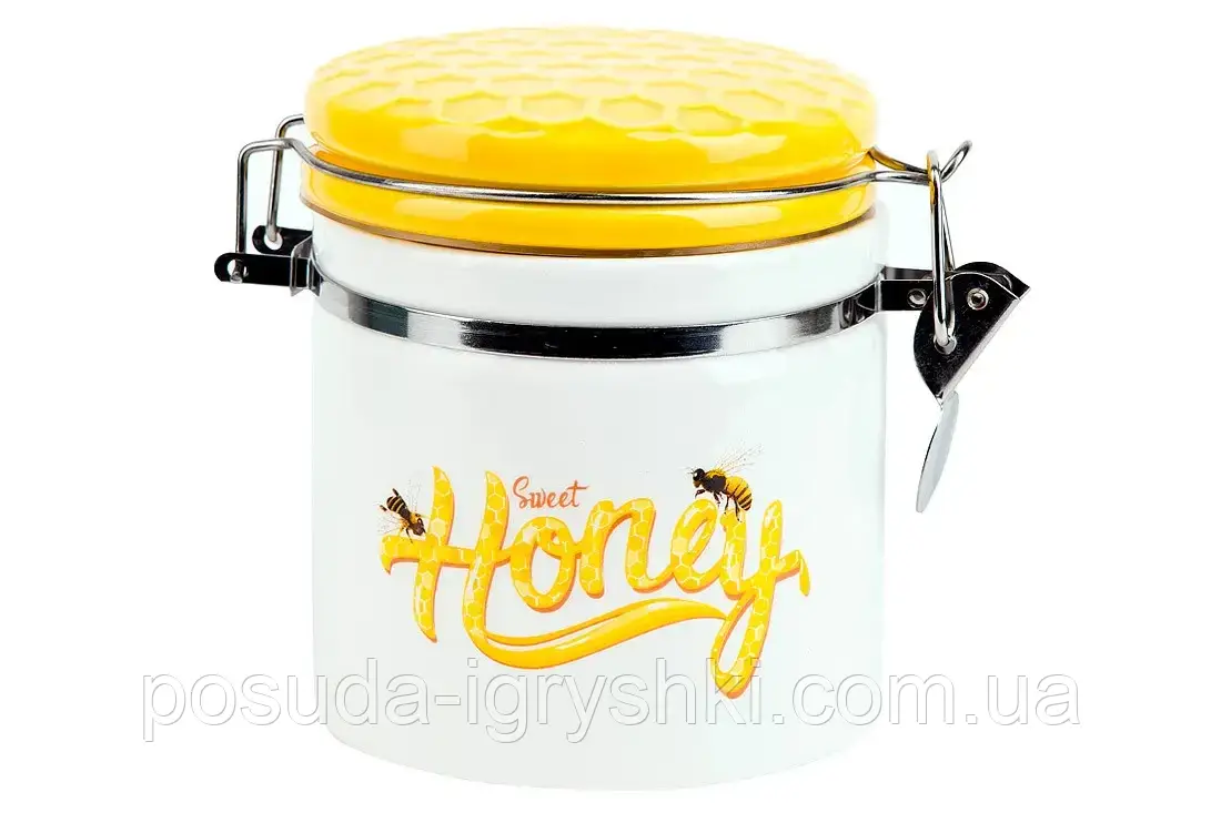 Банка керамічна з кришкою Honey 480 мл