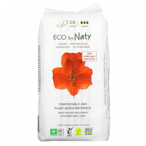 Органічні щоденні жіночі прокладки Eco by Naty Large 28 шт