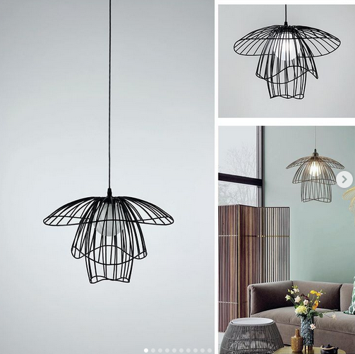 Підвісний світильник в металевому каскадному корпусі чорного кольору з мініатюрним плафоном білого кольору, фото 1