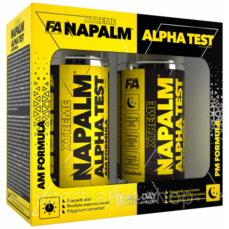 Стимулятор тестостерону Fitness Authority Napalm Alpha Test, 2*120 таблеток