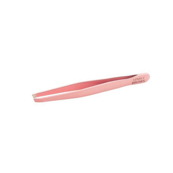 Пінцет для брів Lovely Brows by NIKK MOLE (широкі скошені краї), колір рожевий