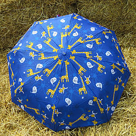 Дитяча парасолька складна автоматична Fiaba, синя жирафи