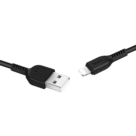 Кабель (дріт) для заряджання смартфона/телефона USB Hoco X20 lighting 2 м чорний, фото 1