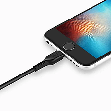 Кабель (дріт) для заряджання смартфона/телефона USB Hoco X20 lighting 2 м чорний, фото 5