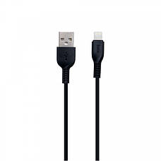 Кабель (дріт) для заряджання смартфона/телефона USB Hoco X20 lighting 2 м чорний, фото 3