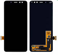 Дисплей Samsung A8 2018 A530F, черный OLED с тачскрином