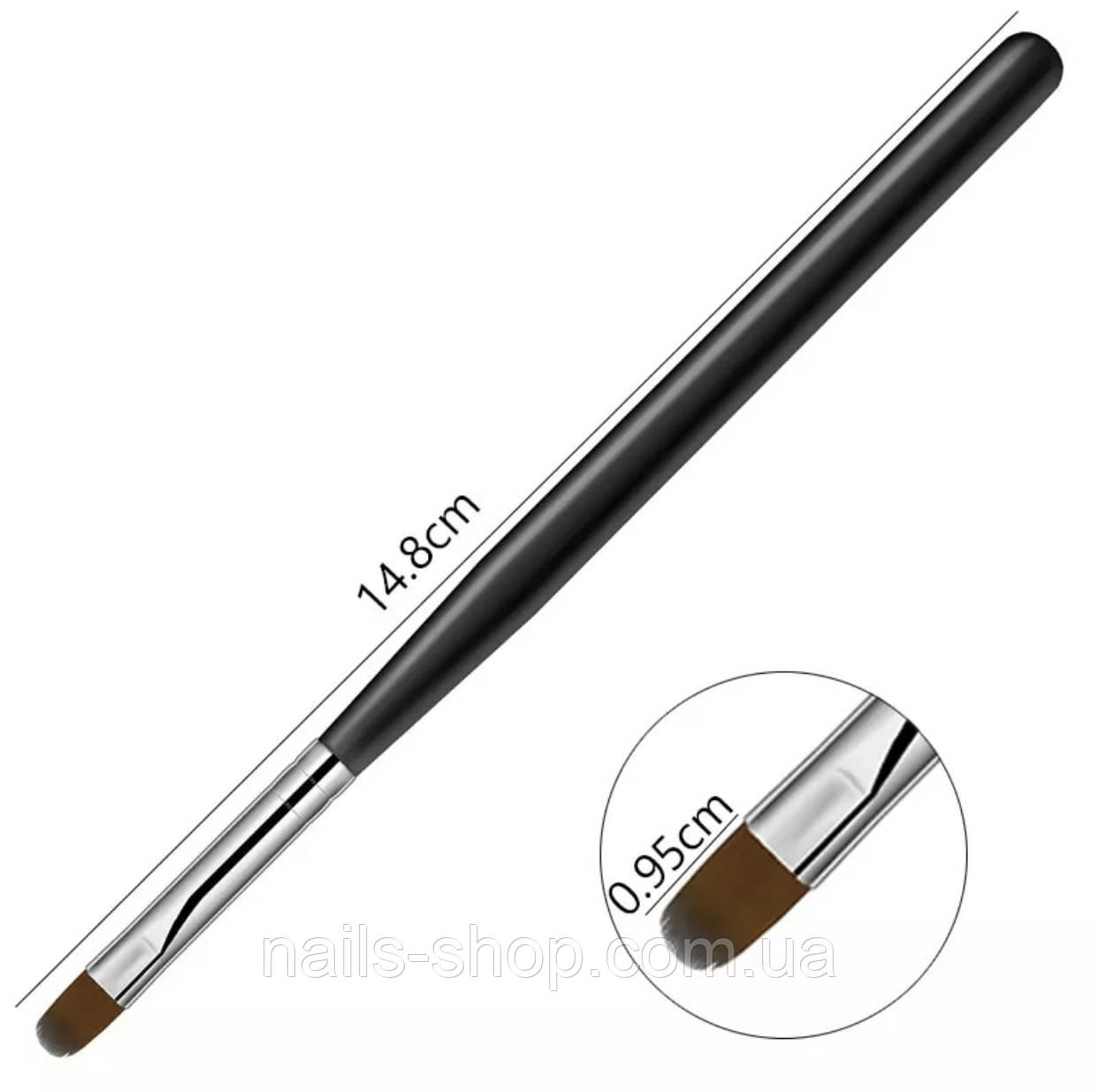 Кисть для геля №6 овал чёрная, фото 1