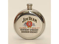 Подарок для мужчины фляга "Jim Beam" 240 мл в серебре