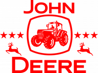 Виниловая наклейка на авто - John Deere and tractor fanArt размер 30 см