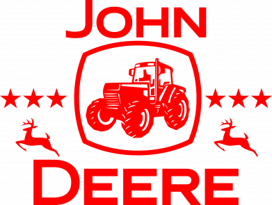 Вінілова наклейка на авто  - John Deere and tractor fanArt розмір 30 см