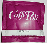 Кава в монодозах чалдах Caffe Poli Brasile 100 шт Каффе Полі Бразилія ESE 44 мм