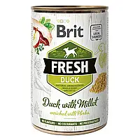 Влажный корм для собак Brit Fresh Duck with Millet с уткой и пшеном 400 гр