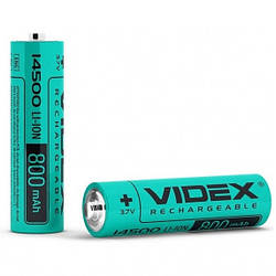 Акумулятор VIDEX Li-Ion 14500 (без захисту) 800mAh