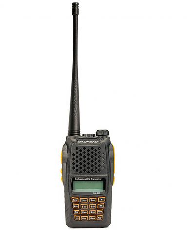 Рація професійна дводіапазонна Baofeng UV-6R портативна з вбудованим FM радіоприймачем чорна, фото 1