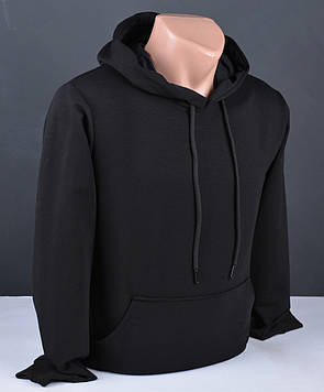 Чоловічий батник з капюшоном великого розміру | Чоловіче худі чорний Туреччина 6068 Б