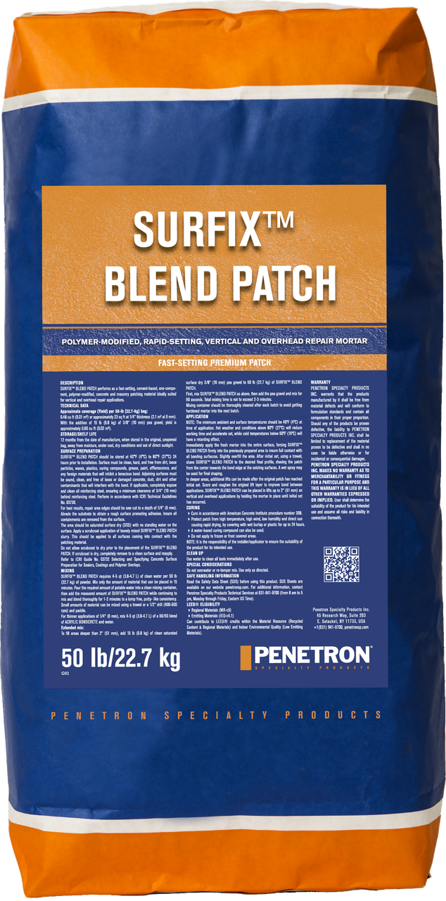 Полімерно-модифікований, швидко-тужавіючий ремонтний розчин Surfix Blend Patch 22,7 кг, мішок