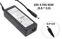 Блок питания для ноутбука Samsung 19v 4.74a 90w 5.5x3.0 or 5.0x3.0mm (+pin) (Оригинал) 1 день гар.