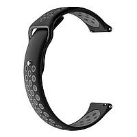 Силиконовый ремешок для Samsung Galaxy Watch 46 mm (R800) | HMU | 22 мм | черный и серый