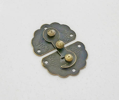 Засувка,замок декоративний 34х45мм античний, фото 1