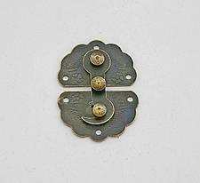 Засувка,замок декоративний 34х45мм античний, фото 2