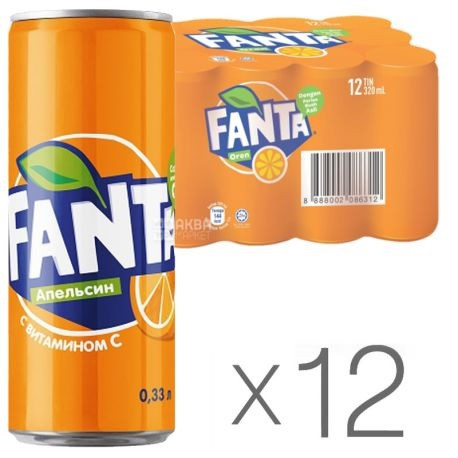 Fanta Напій Сильногазований з Натуральним Соком Фанта ж/б 330 мл Україна