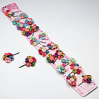 Набір невидимок із бантиком м'яких дитячих паковань 20 штук у стрічці ромашки різних кольорів різні розміри