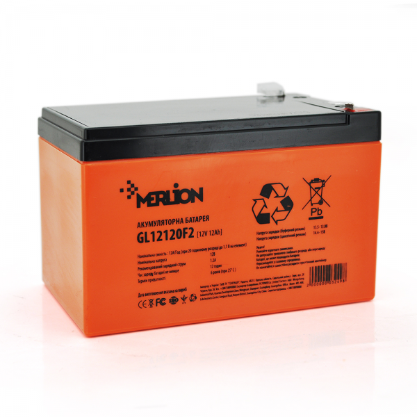 Акумуляторна батарея MERLION GL12120F2 12 V 12 Ah (150 x 98 x 95 (100)) Orange Q6