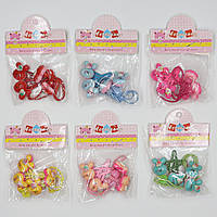 Набір шпильок і гумок дитячих хлопавки паковання 40 штук у стрічці зайчики з написом love різних кольорів