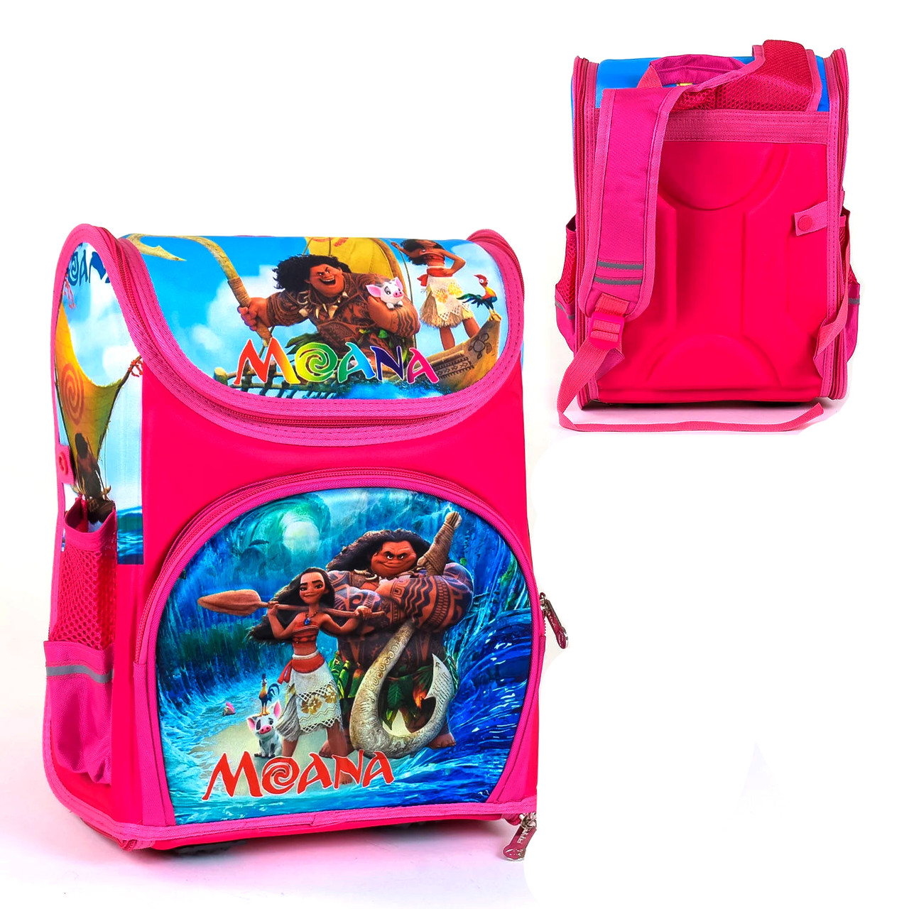 Шкільний каркасний рюкзак для дівчинки Moana (1 відділення, 3 кишені, спинка ортопедичний, 3D принт) C 36167