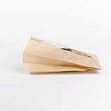 Пакет саше з прозорою вставкою 140*50*200 мм Паперовий крафт пакет з вікном, фото 2