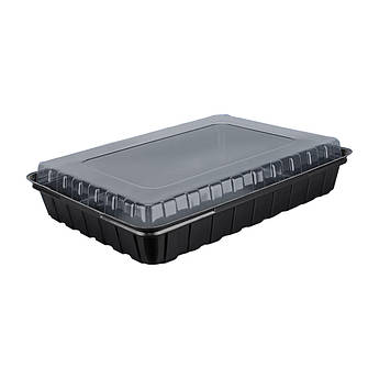 Упаковка для суші та ролів сет HF-61 з чорним дном, 180 шт/ящик