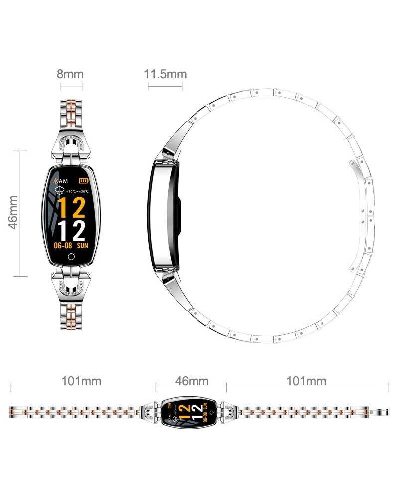 Умные часы фитнес браслет Finow H8 с тонометром (Серебристый) - фото 3 - id-p1663623918