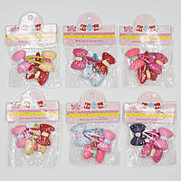 Набір шпильок дитячих хлопавки тик так пластик упаковка 30 штук у стрічці бантики різних кольорів