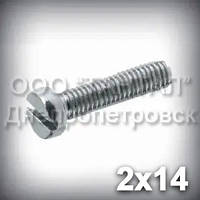 Гвинт М2х14 DIN 84 (ГОСТ 1491-84, ISO 1207) оцинкований із циліндричною головкою