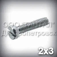 Гвинт М2х3 DIN 84 (ГОСТ 1491-84, ISO 1207) оцинкований із циліндричною головкою