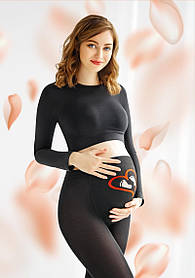 Теплі бавовняні колготки для майбутніх мам 150 den Mama Cotton Fashion nero Giulia Розмір 2 Чорний