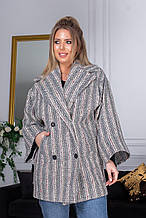 Тепле осіннє пальто жіноче букле на підкладці з поясом норм і напівбатал