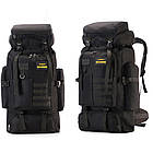 Рюкзак тактичний 70 л 70х35х16 см XS-F21 / Військовий рюкзак чоловічий Чорний / Армійський рюкзак для ЗСУ, фото 6