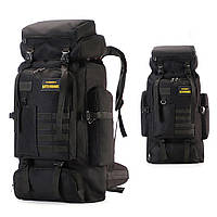Рюкзак тактический 70 л 70х35х16 см XS-F21 / Военный мужской рюкзак Черный / Армейский рюкзак для ЗСУ