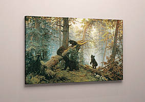 Картина на полотні 60х40 Ранок у сосновому лісі